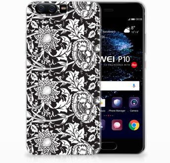 B2Ctelecom Huawei P10 Uniek TPU Hoesje Black Flowers