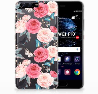 B2Ctelecom Huawei P10 Uniek TPU Hoesje Butterfly Roses