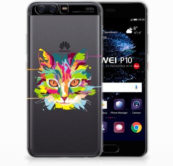 B2Ctelecom Huawei P10 Uniek TPU Hoesje Cat Color