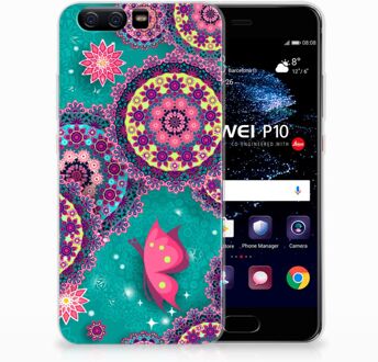 B2Ctelecom Huawei P10 Uniek TPU Hoesje Cirkels en Vlinders