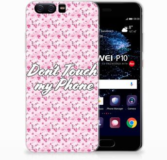 B2Ctelecom Huawei P10 Uniek TPU Hoesje Flowers Pink DTMP