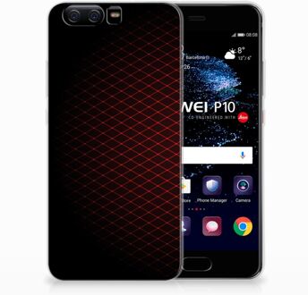 B2Ctelecom Huawei P10 Uniek TPU Hoesje Geruit Rood