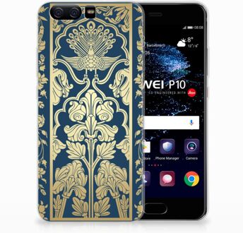 B2Ctelecom Huawei P10 Uniek TPU Hoesje Golden Flowers