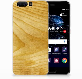 B2Ctelecom Huawei P10 Uniek TPU Hoesje Licht Hout