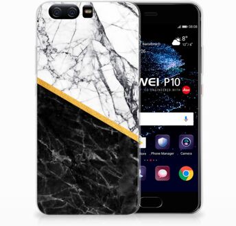 B2Ctelecom Huawei P10 Uniek TPU Hoesje Marble White Black