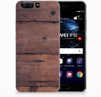 B2Ctelecom Huawei P10 Uniek TPU Hoesje Old Wood