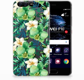 B2Ctelecom Huawei P10 Uniek TPU Hoesje Orchidee Groen