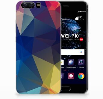 B2Ctelecom Huawei P10 Uniek TPU Hoesje Polygon Dark