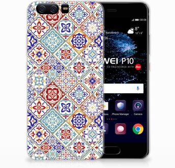 B2Ctelecom Huawei P10 Uniek TPU Hoesje Tiles Color