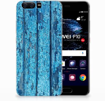 B2Ctelecom Huawei P10 Uniek TPU Hoesje Wood Blue