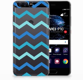 B2Ctelecom Huawei P10 Uniek TPU Hoesje Zigzag Blauw