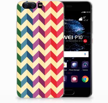 B2Ctelecom Huawei P10 Uniek TPU Hoesje Zigzag Color