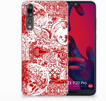 B2Ctelecom Huawei P20 Pro TPU Hoesje Design Angel Skull Red