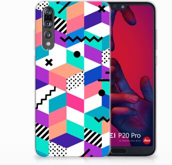 B2Ctelecom Huawei P20 Pro TPU Hoesje Design Blocks Colorful