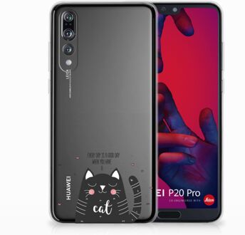 B2Ctelecom Huawei P20 Pro TPU Hoesje Design Cat Good Day