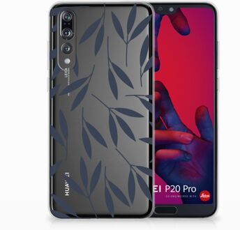 B2Ctelecom Huawei P20 Pro TPU Hoesje Design Leaves Blue