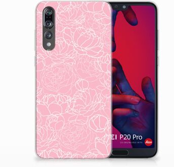 B2Ctelecom Huawei P20 Pro TPU Hoesje Design White Flowers