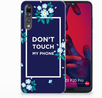 B2Ctelecom Huawei P20 Pro TPU Hoesje Flowers Blue DTMP