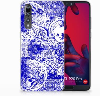 B2Ctelecom Huawei P20 Pro Uniek TPU Hoesje Angel Skull Blue