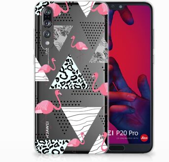 B2Ctelecom Huawei P20 Pro Uniek TPU Hoesje Flamingo Triangle