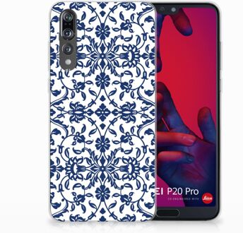 B2Ctelecom Huawei P20 Pro Uniek TPU Hoesje Flower Blue