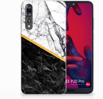 B2Ctelecom Huawei P20 Pro Uniek TPU Hoesje Marble White Black