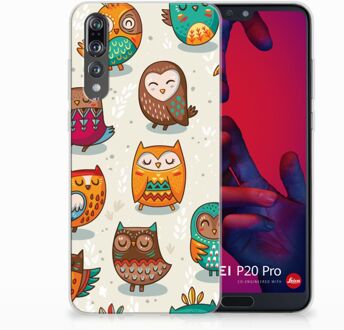 B2Ctelecom Huawei P20 Pro Uniek TPU Hoesje Vrolijke Uilen