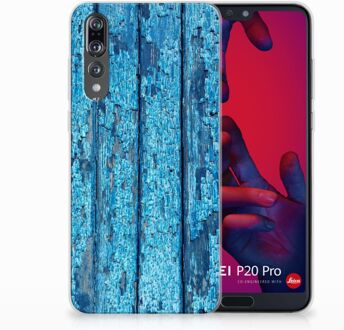 B2Ctelecom Huawei P20 Pro Uniek TPU Hoesje Wood Blue