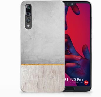 B2Ctelecom Huawei P20 Pro Uniek TPU Hoesje Wood Concrete