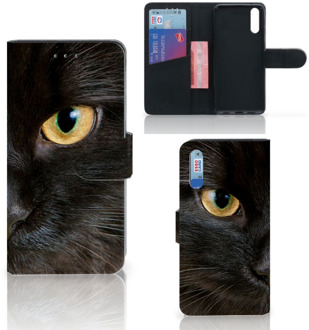 B2Ctelecom Huawei P20 Uniek Bookcase Hoesje Zwarte Kat