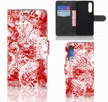 B2Ctelecom Huawei P30 Boekhoesje Design Angel Skull Red