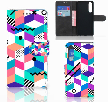 B2Ctelecom Huawei P30 Boekhoesje Design Blocks Colorful