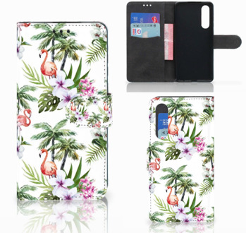 B2Ctelecom Huawei P30 Boekhoesje Design Flamingo Palms