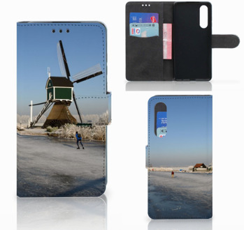 B2Ctelecom Huawei P30 Boekhoesje Design Schaatsers