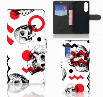 B2Ctelecom Huawei P30 Boekhoesje Design Skull Red