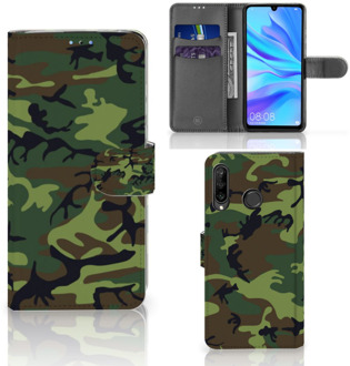 B2Ctelecom Huawei P30 Lite Bookcase Hoesje Design Army Dark