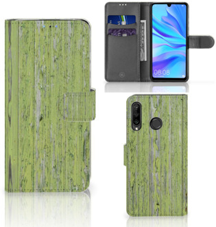 B2Ctelecom Huawei P30 Lite Bookcase Hoesje Design Green Wood