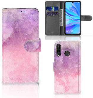 B2Ctelecom Huawei P30 Lite Bookcase Hoesje Design Pink Purple Paint