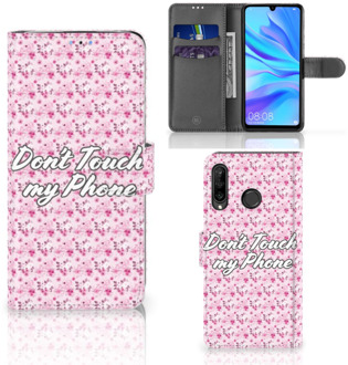 B2Ctelecom Huawei P30 Lite Bookcase Hoesje Flowers Pink DTMP