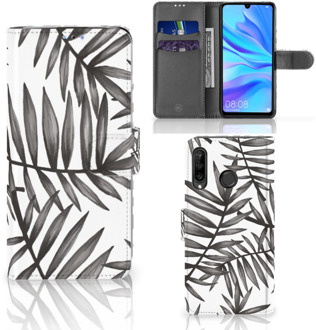 B2Ctelecom Huawei P30 Lite Bookcase Hoesje Leaves Grey