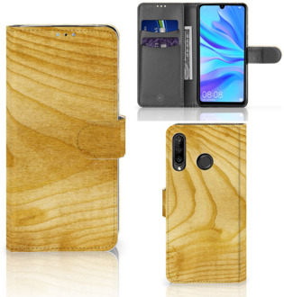 B2Ctelecom Huawei P30 Lite Bookcase Hoesje Licht Hout