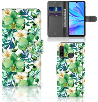 B2Ctelecom Huawei P30 Lite Bookcase Hoesje Orchidee Groen