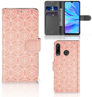 B2Ctelecom Huawei P30 Lite Bookcase Hoesje Pattern Orange