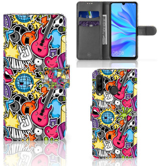 B2Ctelecom Huawei P30 Lite Bookcase Hoesje Punk Rock