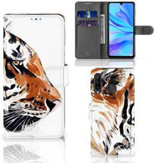 B2Ctelecom Huawei P30 Lite Bookcase Hoesje Watercolor Tiger