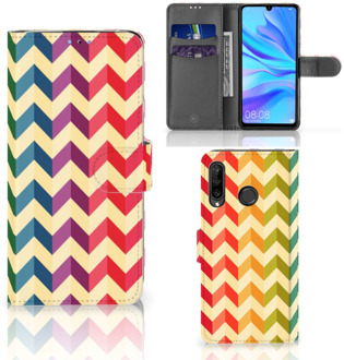 B2Ctelecom Huawei P30 Lite Bookcase Hoesje Zigzag Color