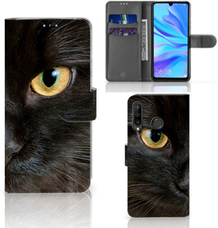 B2Ctelecom Huawei P30 Lite Bookcase Hoesje Zwarte Kat