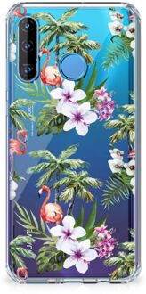 B2Ctelecom Huawei P30 Lite Case Anti-shock Flamingo Palms