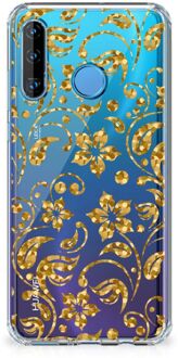 B2Ctelecom Huawei P30 Lite Case Gouden Bloemen