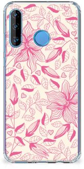 B2Ctelecom Huawei P30 Lite Case Pink Flowers